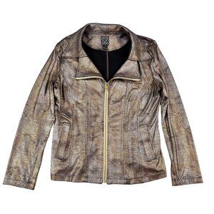 Clara Sun Woo Liquid Leather Womens Biker Jacket Sz Small